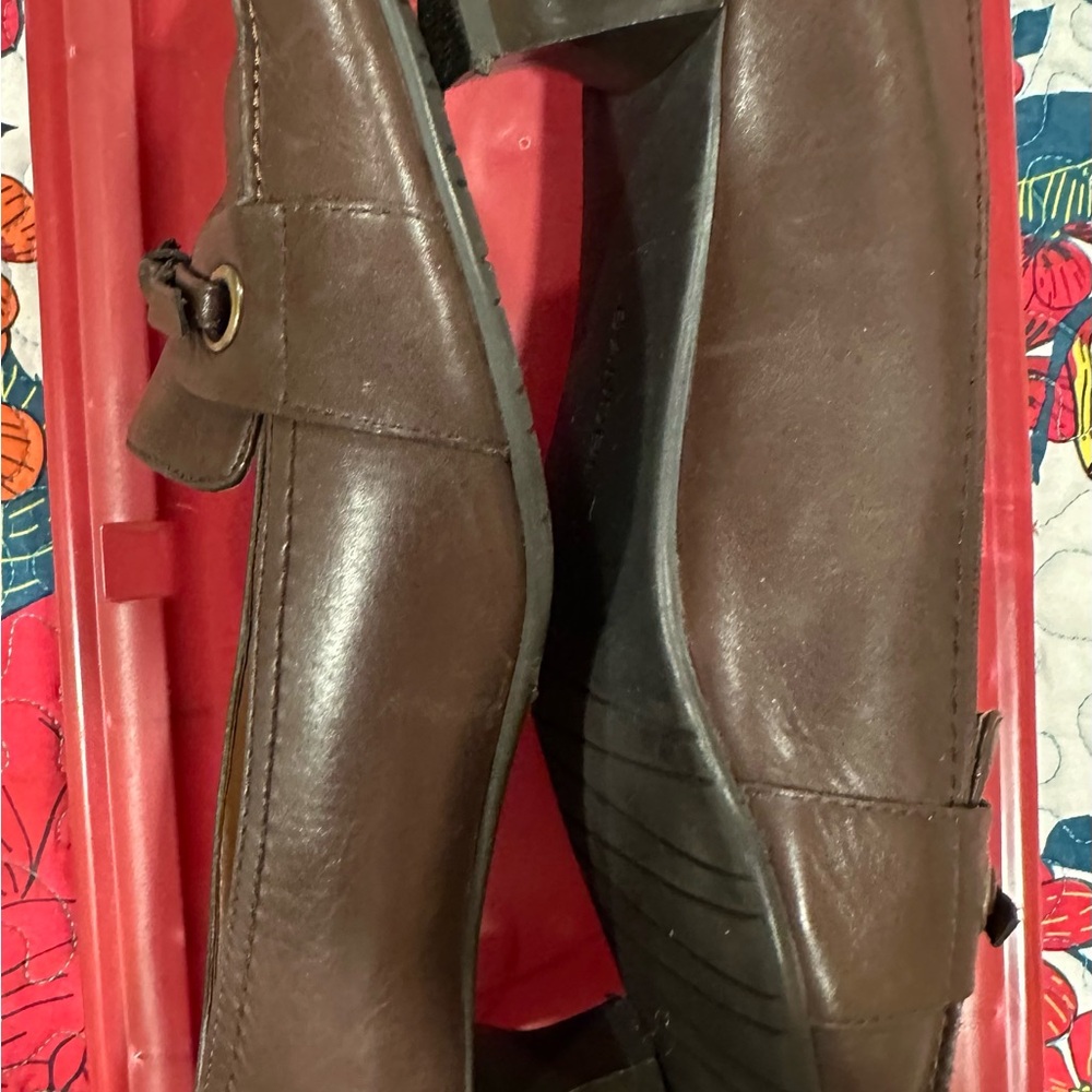 Bandolino Dark Brown Bow Leather Shoes Size 10M